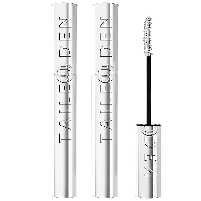 Black Waterproof Mascara for Volume and Length, Natural Defining Curling Long-Lasting Eyelashes, No Flaking, No Smudging (Black(2pcs))