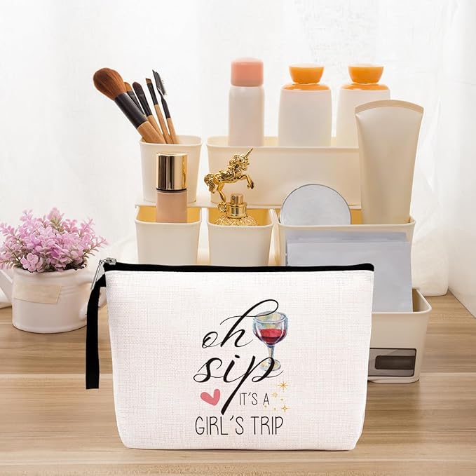 Hanamiya Na 3Pcs Girls Trip Gifts Favors Weekend Bag Funny Makeup Bag Girls Weekend Gifts Friendship Weekender Bags for Women Girl Bridesmaid Cosmetic Bags Zipper Pouch Wedding Bachelorette Party