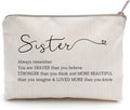 LICOBG Sister Birthday Gift Makeup Case Self-Worth Cosmetic Bag Positive Affirmation Toiletry Bag Gift Motivation Quotes Sister Gift