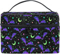 Goth Makeup Bag, Magic Gothic Galaxy Bat Makeup Organizer Bags Toiletry Bag Box Travel Cosmetic Bag Make Up Train Case for Women Teen Girl Ladies Skulls 219