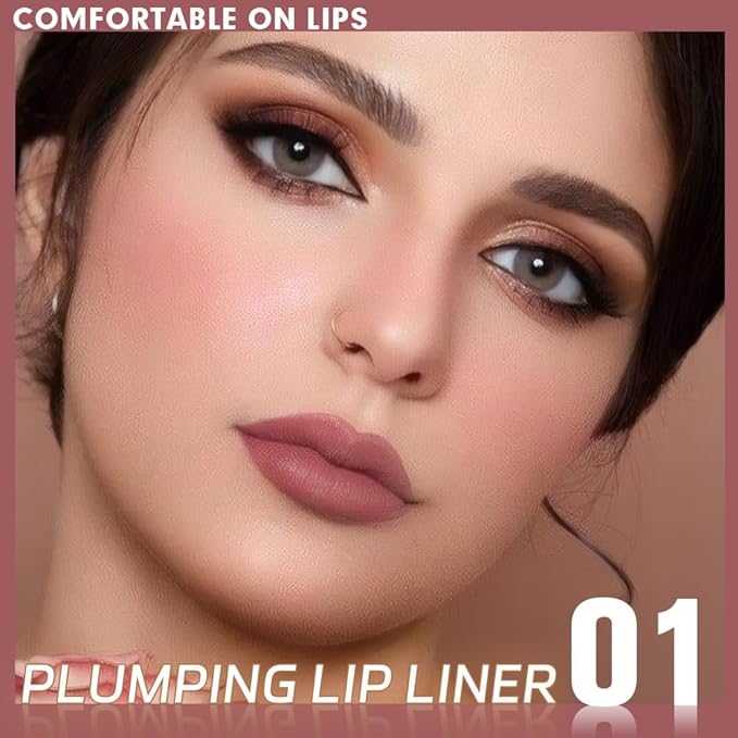 SUAKE Plump Matt Lipstick Lipliner Pencil Pack,Waterproof Crayon with Silicone Smudger for Define Contours & Sculpting Lip, Longwear Moisture Smooth Creamy Formula for Lip Makeup-01 Plum