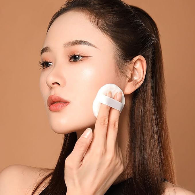 20PCS Makeup Powder Puff Reusable Cotton Powder Puff for Loose and Foundation Replacement (White, Normal Size 1.77 Inch)