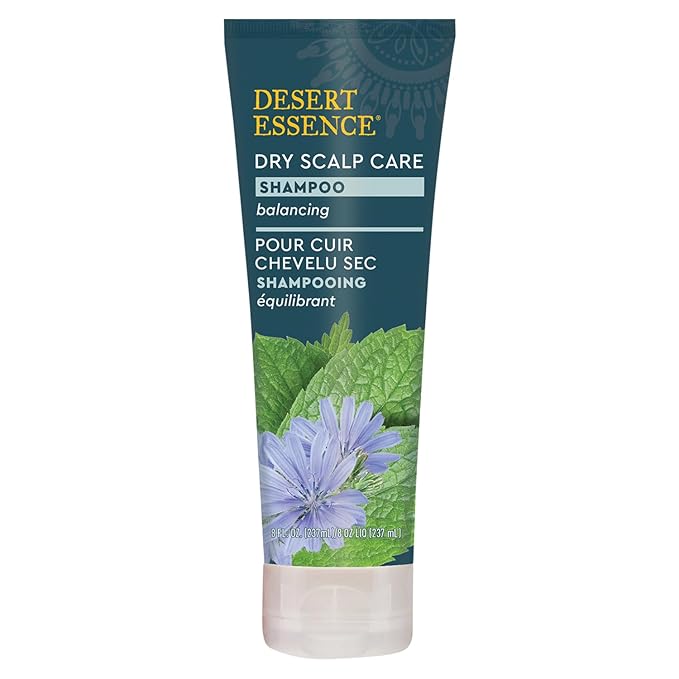 Desert Essence Dry Scalp Care Shampoo, Cleanse and Hydrate Hair and Scalp, Fights Flakes, Improves Hair Volume, Strength and Texture, 8 Fl. Oz. Bottle
