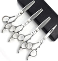 6/7/8 Inch Professional Hairdressing Scissors Barber Rose Pattern Hair Stylist Shears Styling Tool Japanese Stainless Steel Clippers (6-in four piece set)