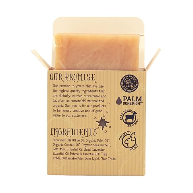Patchouli Lavender Soap - Gentle Cleansing for Sensitive Skin, Earthy Scents - 3 Pack - Goat Milk Soap