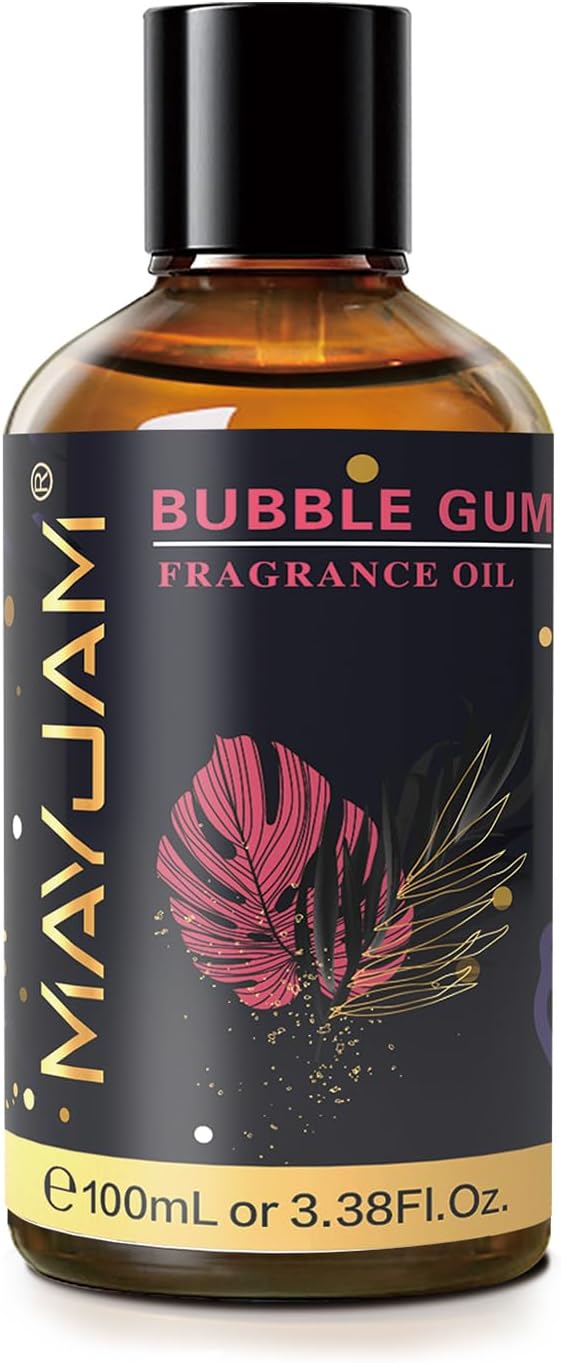 MAYJAM 100ML/3.38FL.OZ Bubble Gum Fragrance Oils with Glass Dropper, Essential Oils for Diffusers for Home, Long Lasting Scented Oils for Diffusers Soap Candle Making