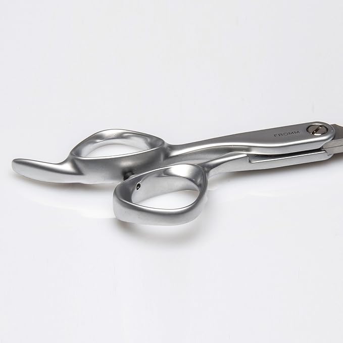 Fromm Transform 5.75" Left-Hand Extra Smooth Hair Cutting Shears for Wet and Dry Hair, Polished Silver Japanese Steel Scissors with Beveled Blade