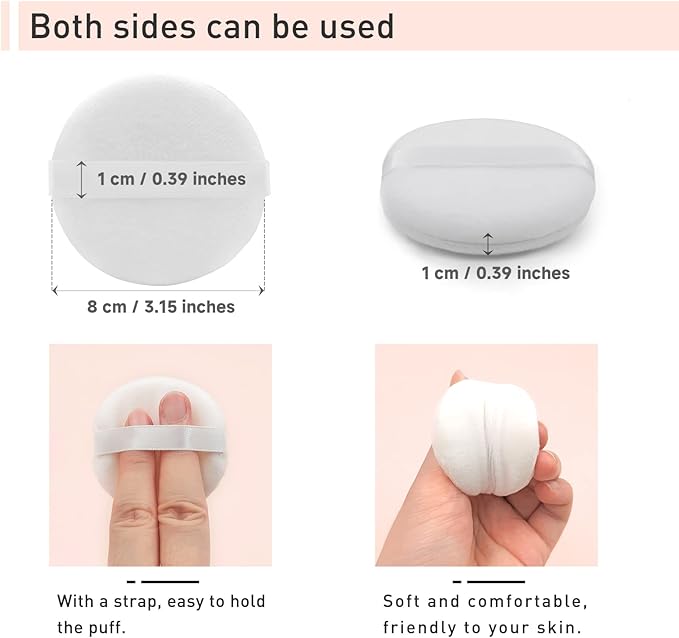 4 Pieces Cotton Powder Puff, Soft Makeup Puff for Loose Powder Foundation, Face Puff Pads Body Cosmetic Foundation (Nude, 3.15 Inch)