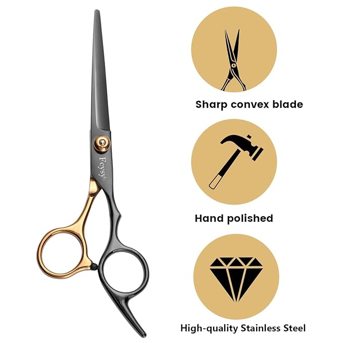 Fcysy Professional Hair Cutting Scissors Thinning Shears Kit, Barber Haircut Shears Texturizing Scissors Set, Hair Trimming Salon Blending Shears Kit for Women Men