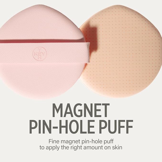 KEYTH PINK MAGNET CUSHION #05 MEDIUM BEIGE (15G, 0.52 OZ.) / Magnetic Adherence, Dewy Radiance, 77% moisture essence, Glow Film Complex, Skin Film Polymer