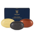 Caswell-Massey Men’s Bar Soap Gift Set - 2571, Woodgrain & Sandalwood - Moisturizing Triple-Milled Body Wash Bars for All Skin Types, Plant-Based & Essential Oils Formula, Made in USA, 3 x 5.8 oz