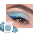 Sky Blue Metallic Single Eyeshadow, Lightweight Blendable Mini Eye Shadow for Older Women, Monochrome Eyeshadow Palette Makeup Pigmented Waterproof, Vegan & Cruelty-Free, 32
