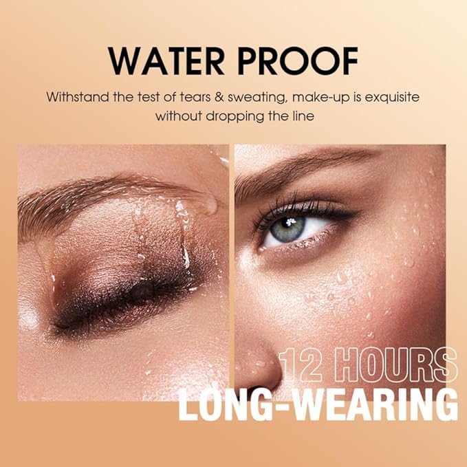 Silver Gray Eyeshadow Stick Makeup, Long-Lasting Waterproof Eye Shadow Pencil, Hypoallergenic Smudge-Proof Glitter Primer Palette Shimmer Eyeliner, Easy to Blend Eye Make Up