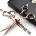 Professional Japanese Hair Scissors - 440C Stainless Steel/Rose Razor Edge (6-inch, 2pc Set) with Gift Scissors Bag