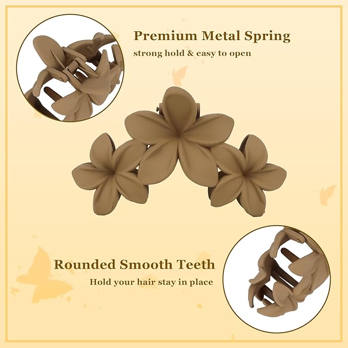 Ondder Large Matte Claw Hair Clips for Women - 4.5 Inch Non-Slip Strong Hold Clips for Thick Hair, Hair Accessories