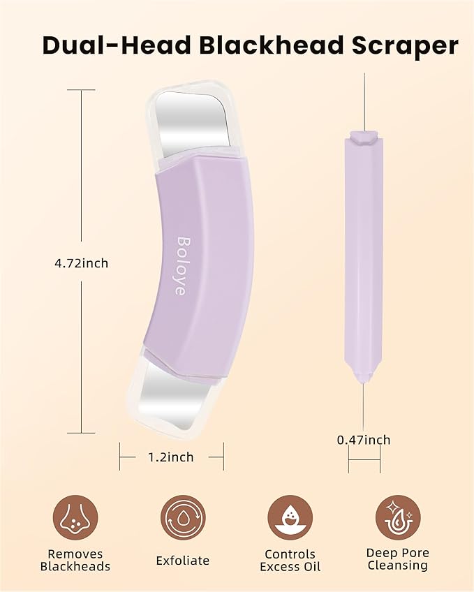 Blackhead Remover Tool – Dual-Head Face Scraper & Pore Cleaner for Deep Facial Cleansing, Nose Scraper for Nose & T-Zone, Skin Care Tool for Men and Women