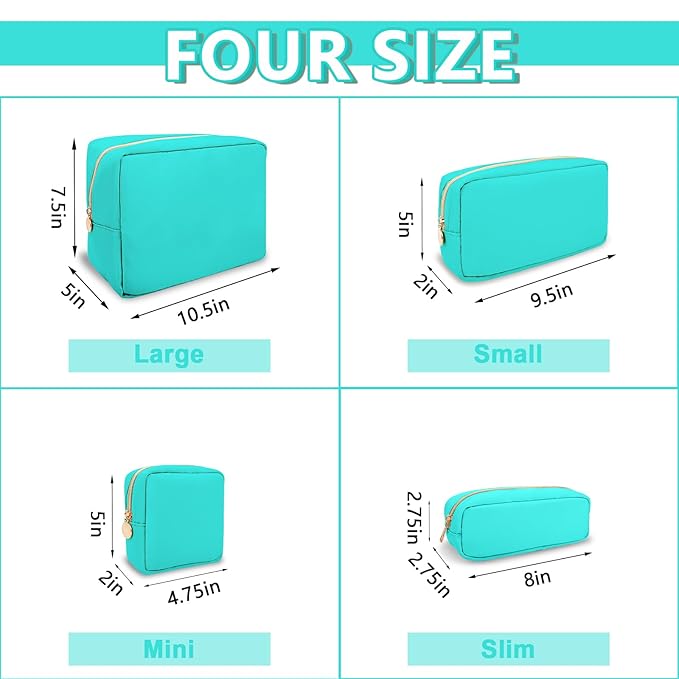 Large Makeup Bag Pouch,Nylon Women Travel Toiletry Storage Bag Preppy Cosmetic Bag for Girls,Big Makeup Organizer Bag Cute Zipper Pouch Skincare Bag for Sport Work Gift(Large-Cotton Candy)