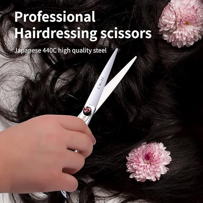 FENICE PEAK 7" Hair Cutting Scissors Barber Scissors Professional 440C Stainless Steel Sharp Scissors Haircuts for Men, Women and Children