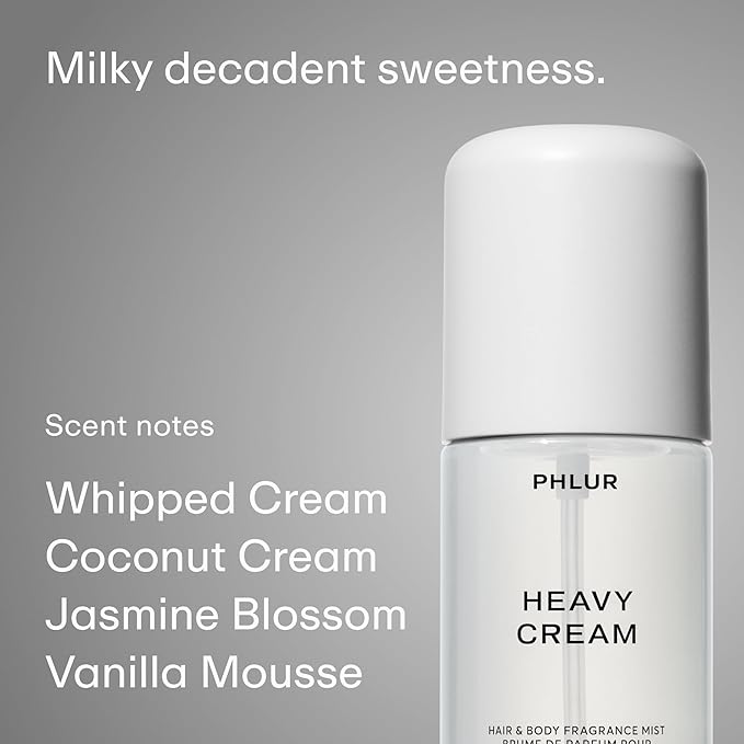 PHLUR Decadent Layering Set - Travel Size Body Mist Gift Set - Vanilla Smoke, Vanilla Skin, & Heavy Cream - Travel Size Hair and Body Fragrance Mist Trio (3 x 3 fl oz)