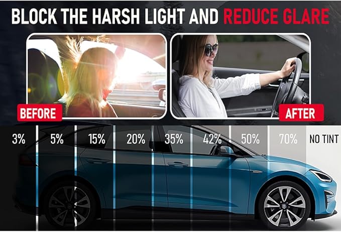 United Ceramic Pro Window Tint Car 60In x100Ft 2Ply Nano Ceramic IR-95 with 35% VLT - Outstanding Clarity & Views Window Tint for Car Home Blocks UV/IR Rays, Adhesive Film W/Lifetime Color Stability