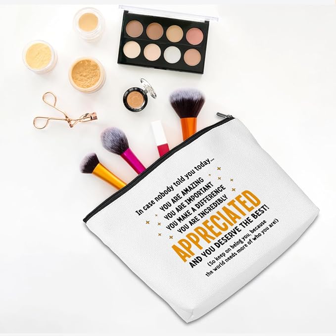 Inspirational Makeup Bag Employee Appreciation Gifts Thank You Gifts Cosmetic Bag Zipper Pouch Cheer Up Encouragement Gifts for Women Coworkers Boss Lady Manager Friend Christmas Birthday Gifts