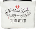 JIUWEIHU Bridal Emergency Kit, Wedding Case for Storage, Canvas Makeup Bag with Zipper, Unisex-Adult Gift for Various Occasions