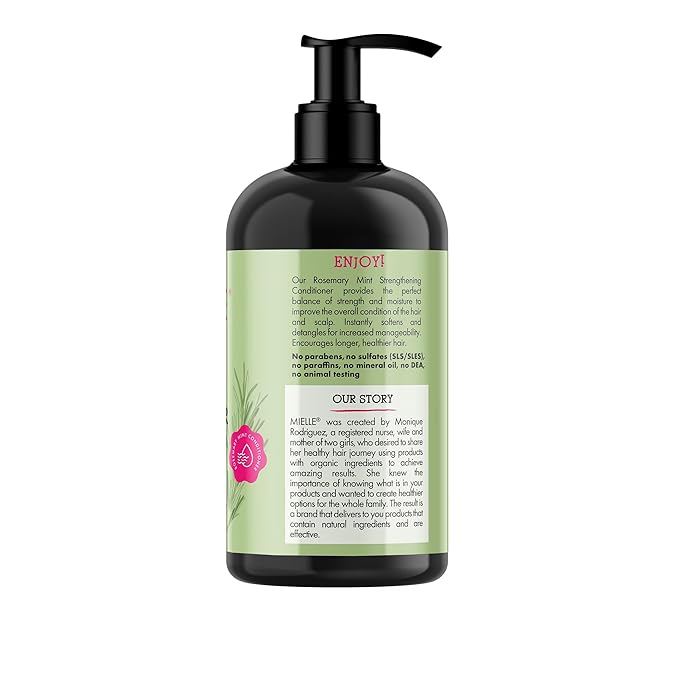 Mielle Organics Rosemary Mint Strengthening Hair Conditioner - Detangling & Hydrating Conditioner to Help Increase Manageability - Infused with Biotin to Support Longer, Healthier Strands (12 oz)