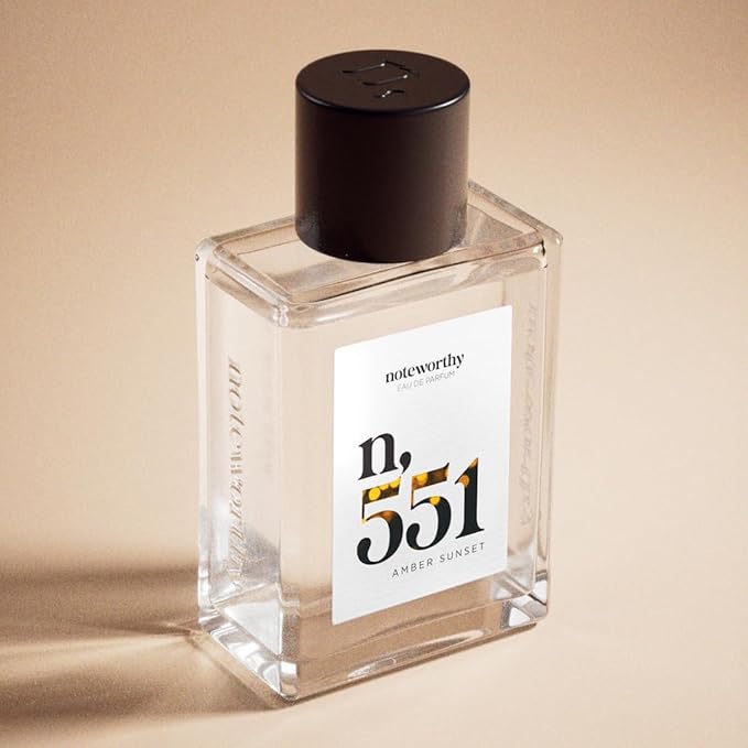 Noteworthy n,551 Amber Sunset Eau De Parfum – Lily of the Valley, Amber, Sandalwood | Sophisticated, Warm Fragrance for Any Occasion | Long-lasting Unisex Perfume for Women & Men (50ml)