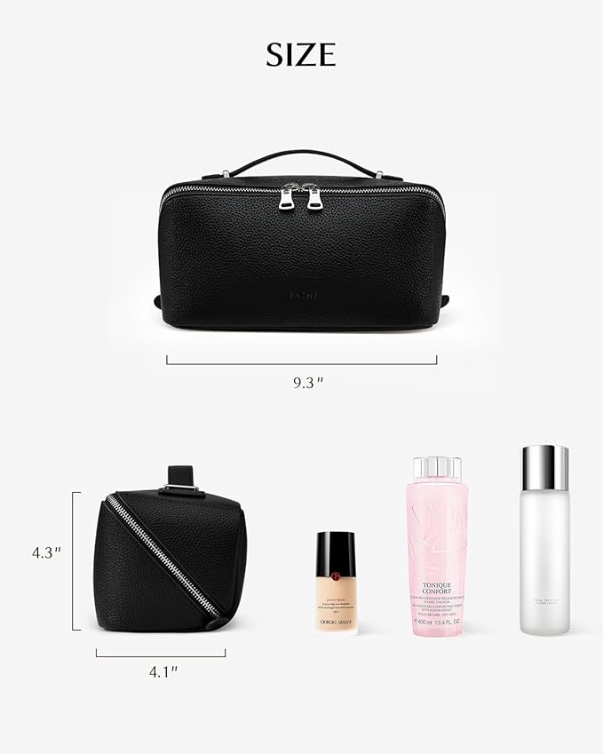 EACHY Travel Makeup Bag,Large Capacity Cosmetic Bags for Women,Waterproof Portable Pouch Open Flat Toiletry Bag Pattern Makeup Bag