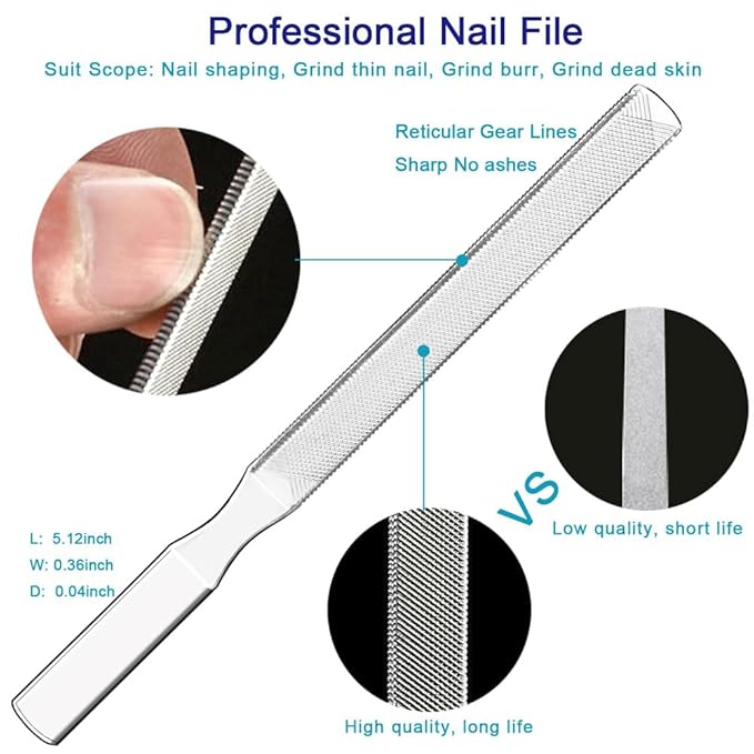 Toenail Clippers for Seniors & Thick Nails, 8PCS Professional Heavy Duty Ingrown Toenail Removal Kit with Pedicure Tools, Sharp Blade, Long Handle & Storage Case