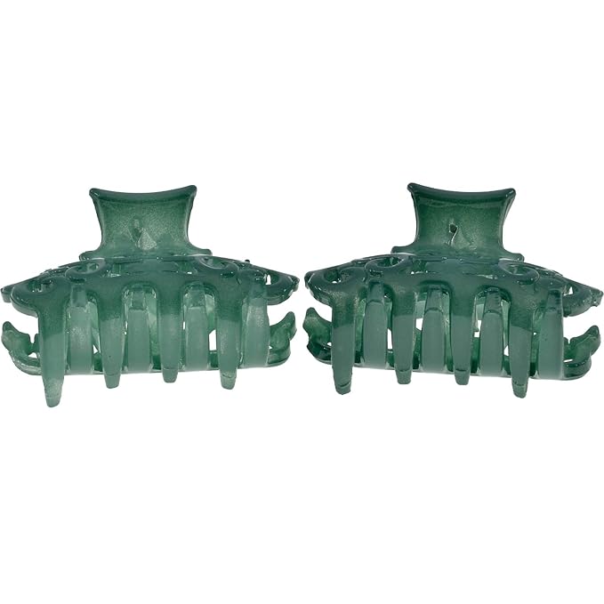 Camila Paris CP2908/2 Set of 2 French Hair Clip for Women, Green Antique Girls Hair Claw Clips Jaw Fashion Durable Styling Hair Accessories for Women, Strong Hold No Slip Grip, Made in France