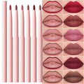 6Pcs Retractable Lipliner Pencil Waterproof Makeup for Lip Liner and Eye Liner, Smooth and Creamy, Long Lasting Matte Finish, Vegan Beauty, Matte Velvet Pigmented Lip Liner (02, 6Pcs)