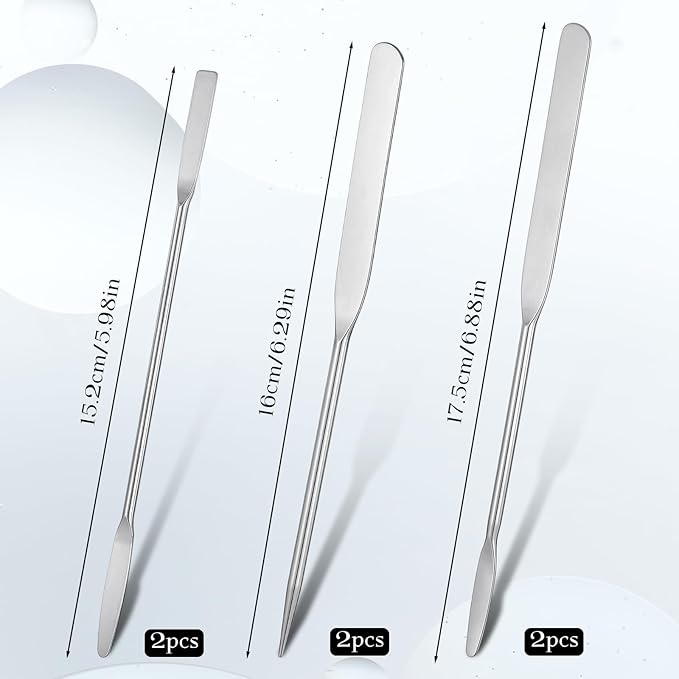 6 Pcs Stainless Steel Makeup Spatula Reusable Cosmetic Cream Spatulas Multi-functional Beauty Spatula Cosmetic Mixing Tool for Skincare Even Application Foundation