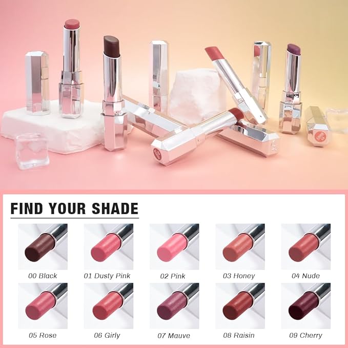 Honey Lipstick Tinted Lip Balm - Shine Moisturizing Lipstick for Women, Natural Nourishing Hydrating Lip Gloss Stain for Dry Lips, Tint Sheer Lightweight Makeup, Vegan - 2Pc Dusty Pink & Pink