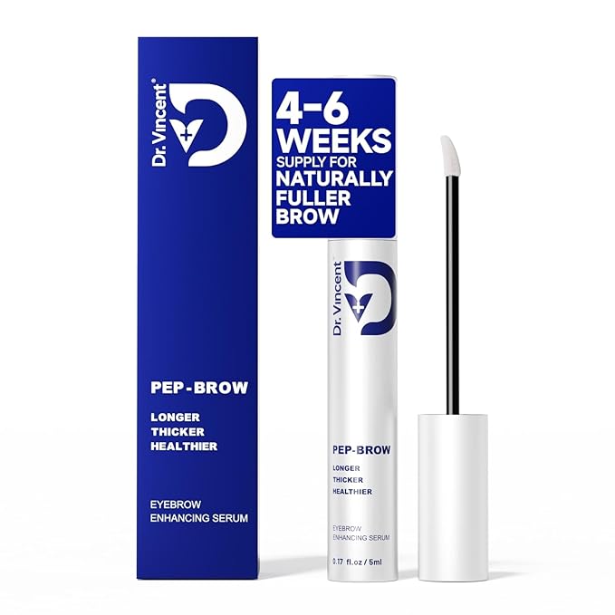 Eyebrow Growth Serum with Biotin Peptides, 2.3× Absorption Advanced Formula for Naturally Fuller, Thicker, Stronger Brows, Vegan Cruelty-Free, 0.17 Fl Oz (5mL)