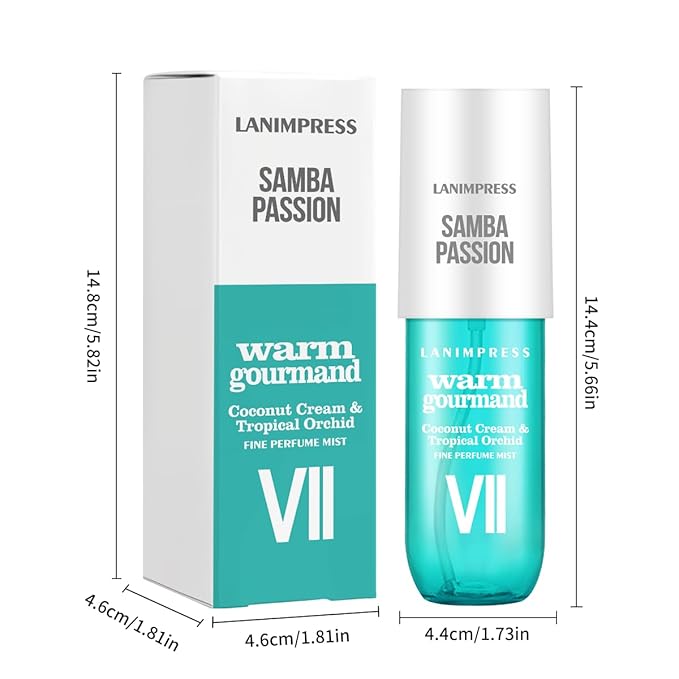 Perfume - No.7，Body Spray For Women（Eau De Perfum）Hair & Body Fragrance Mist，Fresh Fruity & Floral Flavors Gourmet Tune（Coconut +Tropical Orchid+Toasted Pralines+Vanilla ）Perfumes For Women（3 fl oz）