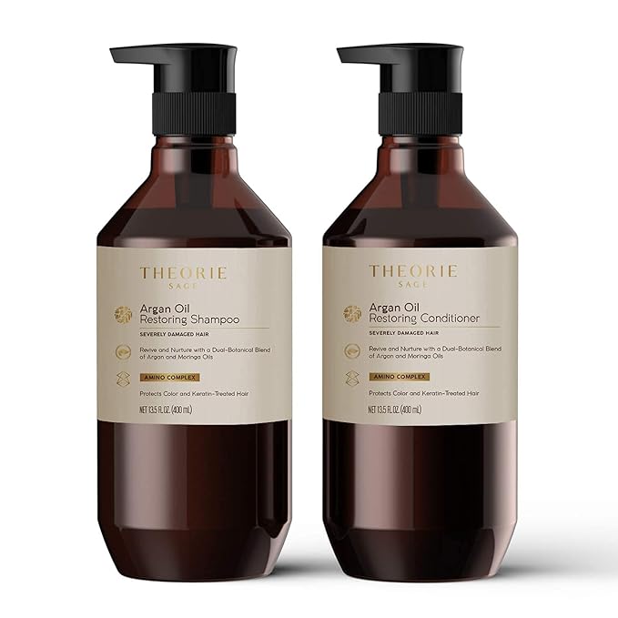 Theorie Argan Oil Ultimate Restoring Conditioner - Nutrient-Rich & Sulfate Free Restorative Haircare, Safe for Color & Keratin Treated Hair - 800mL