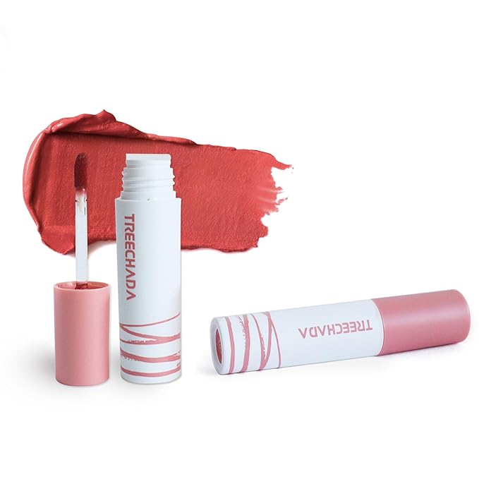 2pc Thailand Lipstick Set for Women, Lip Cream Long Lasting Waterproof with Velvet Matte & Soft Lightweight, Lip Mud Suitable for All Makeup Looks, Making You More Dazzling （Tangerine& Rose