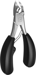 Podiatrist Toenail Clippers Ingrown or Thick Toe Nail Clippers for Men, Toenail Cutters Nipper Precision Diabetic Pedicure Tool Curved Edge, opove X5 (Silver)