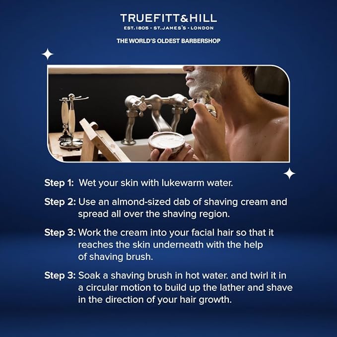 Truefitt & Hill Shaving Cream Tube - Grafton - Premium Glycerin-Based Lather, Smooth Glide, and Hydration for a Luxurious Shave - 2.65 oz.