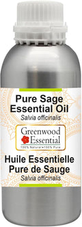 Greenwood Essential Pure Sage Essential Oil (Salvia officinalis) Steam Distilled 1250ml (42.2 oz)