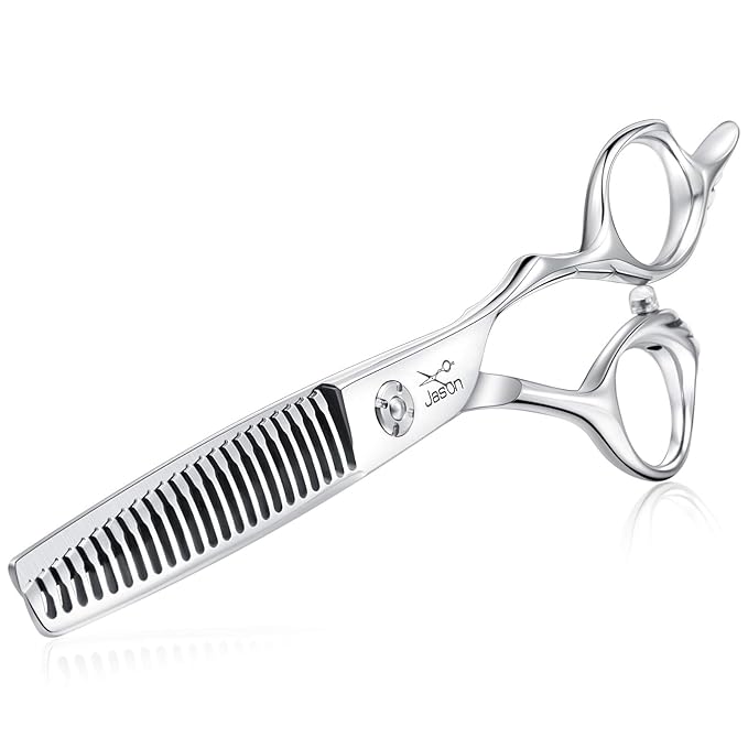 JASON 6" Texturizing Hair Scissors, 23 Teeth Hair Texture Shears Professional Blending Hair Thinning Scissor for Barber, Hairdresser, Stylist, Women and Men, Japanese 440C Stainless Steel Christmas Gi