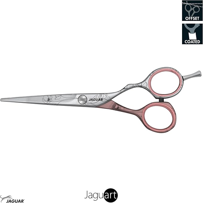Jaguar Tender Love Floral Hairdressing Scissors, Right Handed Offset Handle, 5.5 Inch