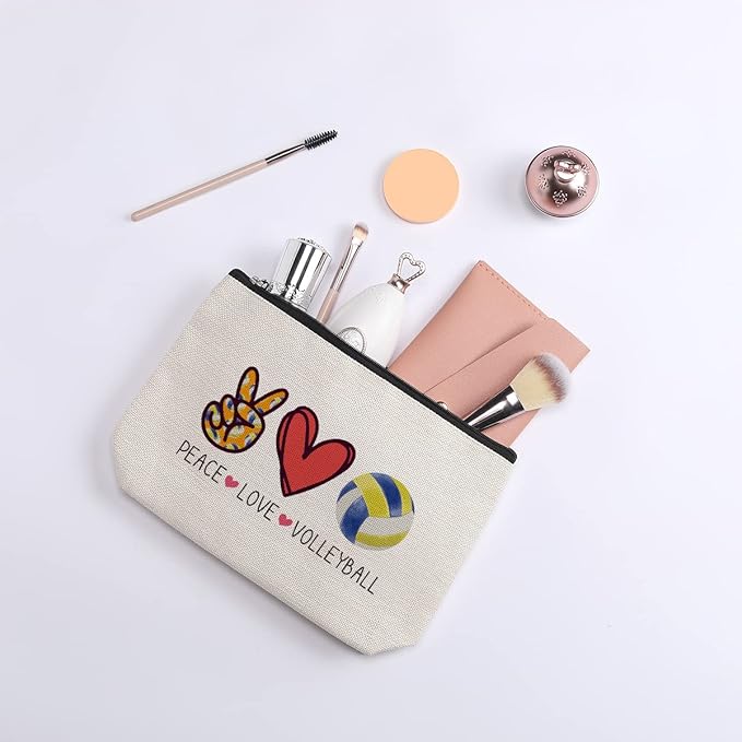 Volleyball Gifts Makeup Bag Small Cosmetic Bags Birthday Christmas Gifts for Women Teen Girls Mom Friends Players Teams Volleyball Stuff Accessories