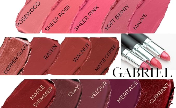 Gabriel Cosmetics Lipstick (Soft Berry - Rosy Nude/Cool Creme)