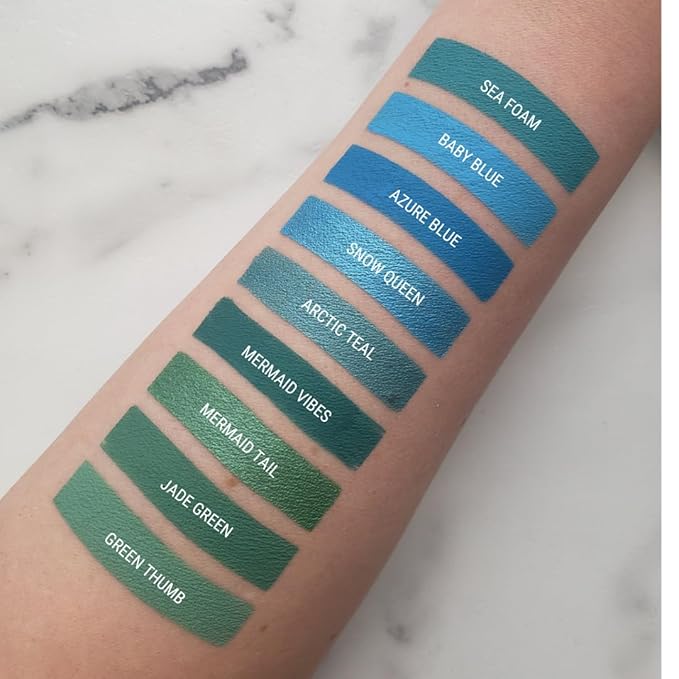 Aromi Teal Blue Metallic Liquid Lipstick | Turquoise, Sea Foam Lip Color with Shimmery Finish, Vegan, Cruelty-free, Long-lasting, Smudge Proof (Arctic Teal)