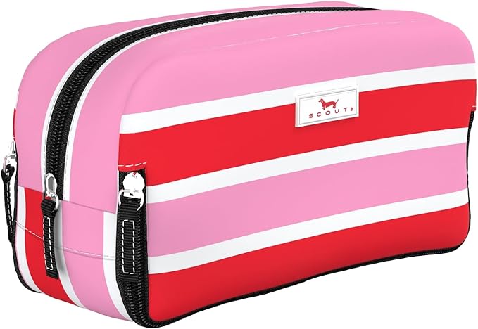 SCOUT 3-Way Toiletry Bag - Travel Makeup Pouch for Women with Three Zipper Compartments - Stands Upright, Wipes Clean
