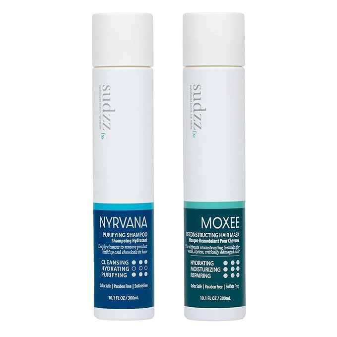 SUDZZFX Nyrvana Purifying Shampoo, 10.1 Fl Oz and Moxee Reconstructing Conditioner, 10.1 Fl Oz