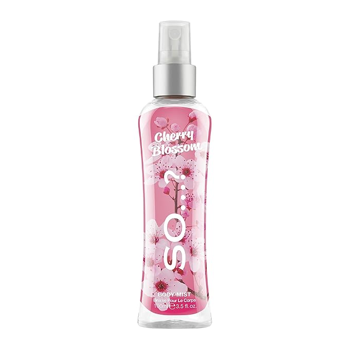 So…? Cherry Blossom Body Mist Floral Perfume for Women - Peach, Rose, Cedarwood Notes - Body Spray - Gifts for Women - 3.5 oz