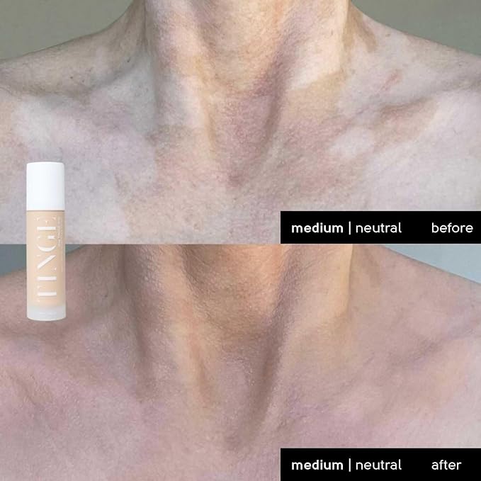 Tinge Tint Body Makeup, Water and Transfer Resistant Up to 48 Hours, Buildable Medium Coverage Body Foundation or Bronzer with Amino Acids, Tattoo Cover Up Makeup, 3.38 FL Oz - Medium Cool